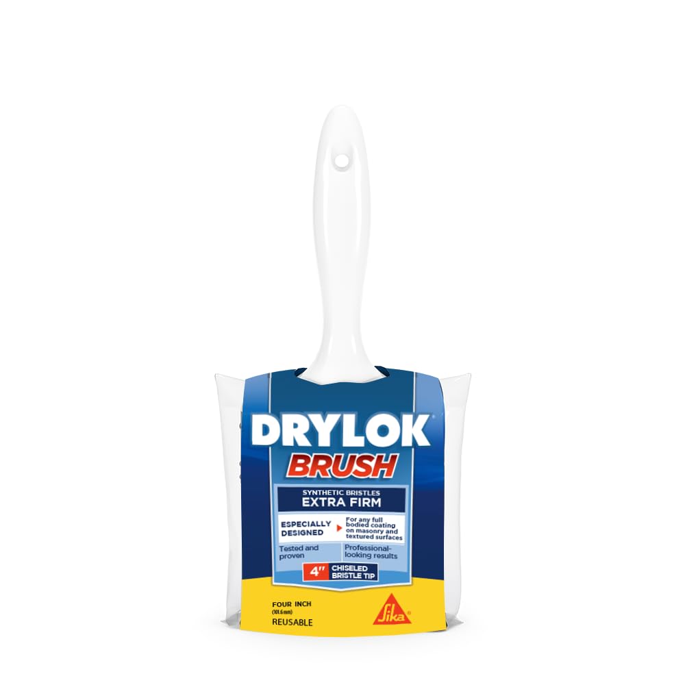 DRYLOK 90237 Synthetic Bristle Masonry Brush, 4-Inch, 4 Inch, White