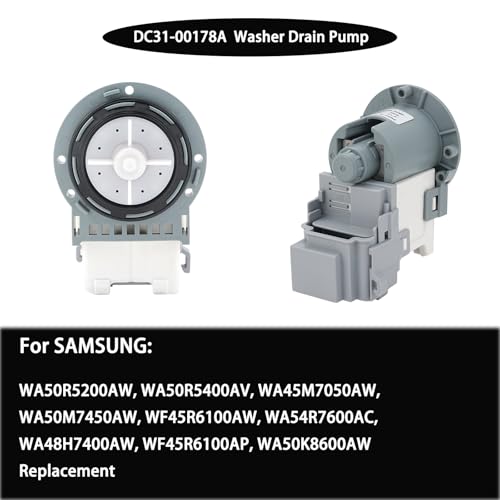 Washer Drain Pump for Samsung WF42H5000AW/A2 WA50R5200AW WF42H5200AW WF45R6100AC/US WF42H5200AP/A2 WA50R5400AV/US WF45T6000AW/A5