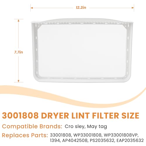 AMI PARTS 33001808 Dryer Lint Filter Screen