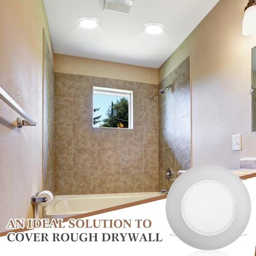 Glooglitter 4 Pcs 6 Inch Shower Trim Recessed Light Covers with Lens