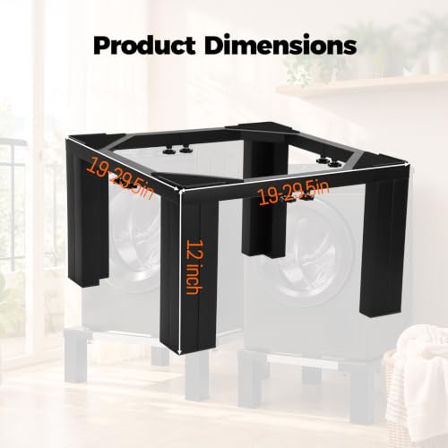Adjustable Washer Dryer Pedestal, 12” Heavy Duty S