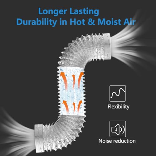 HOOMESUN 4 Inch Dryer Vent Hose, 3 ft Flexible Duc