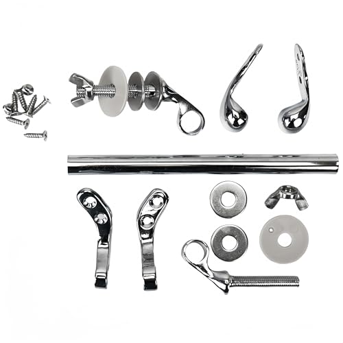 Meaferks Toilet Seat Hinges, Resistant Chrome Finish, Fixed 140mm Standard Toilets Hole Distance, Easy Installation, Replacement Parts for Wood Toilet Seats (MFH01)