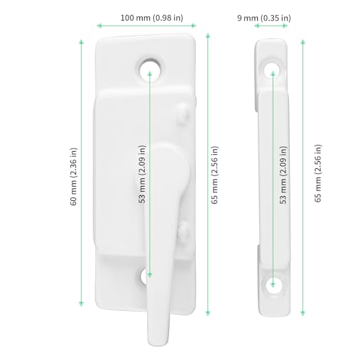 FUNSUEI 10 Pack Cam Action Sash Locks, Window Sash Locks and Keeper, Sliding Window Sash Lock Diecast Latch Lock, 2.1 Inch Lock Hole Center with Screws for Single and Double Hung Vinyl Windows