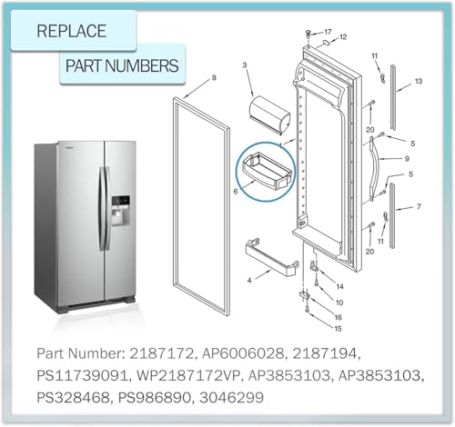 2187172 Refrigerator Door Shelf Bin for Frigidaire