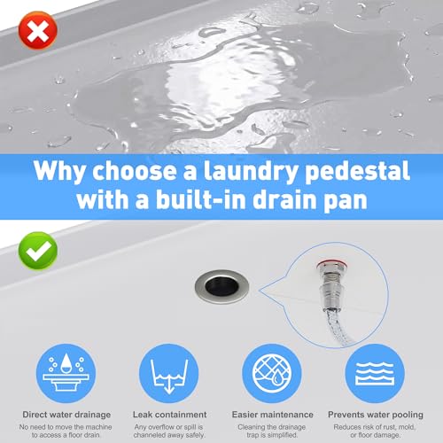 GangMei 29" Washer and Dryer Pedestal with Storage
