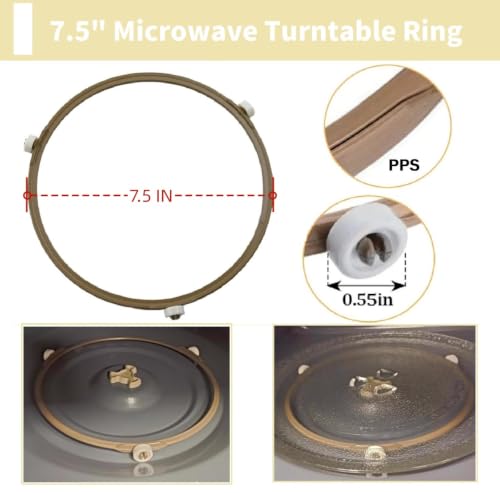 Small Microwave Turntable Support Guide Ring Compatible for GE, Emerson, Magic Chef, Hamilton Beach 252100500497, HB-P90D23, HB-P90D23A, HBP90D23, EM925AKS-P1, EM925AJW-P2, MW7302B, Y45 610