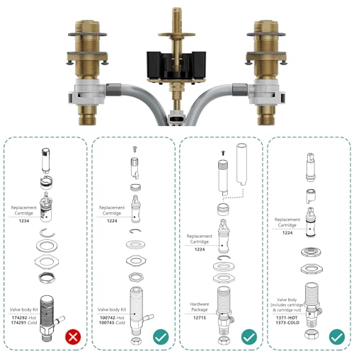 1224 Faucet Cartridge Repair Kit compatible with Moen Two Handle Faucets