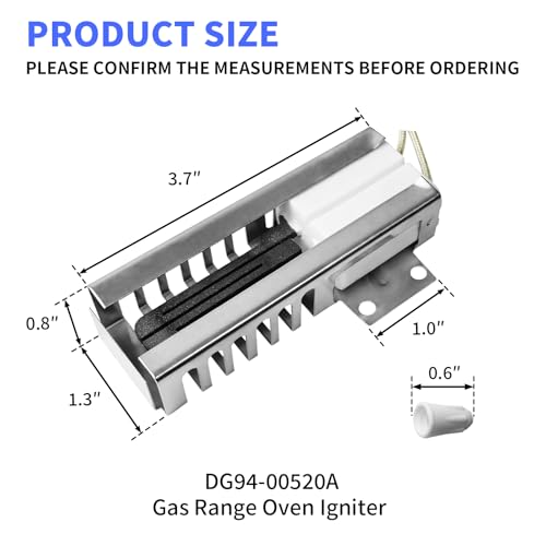 DG94-00520A Oven Igniter for Samsung NX58F5500SS NX58H5600SS NX58H9500WS