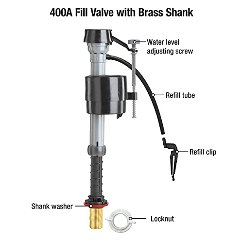 Fluidmaster 400A Brass Shank Universal Toilet Fill Valve
