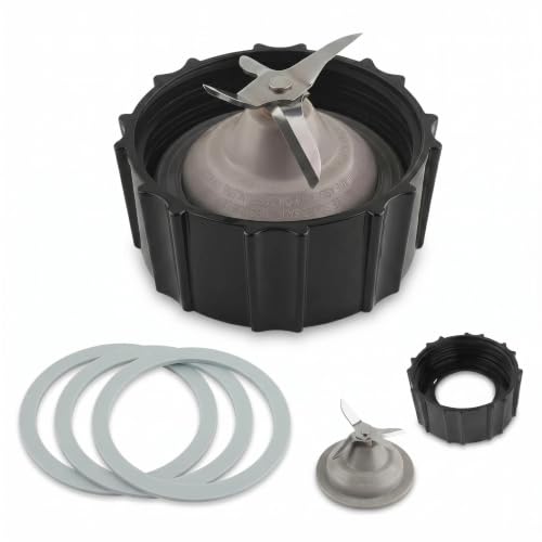 for Black & Decker Blender Replacement Parts Stainless Steel Blender Blade Compatible Blenders BL2020S BL2010WP BL2010BPA with Jar Base Cap and 3 Rubber O Ring Seal Gasket Accessory Refresh Kit