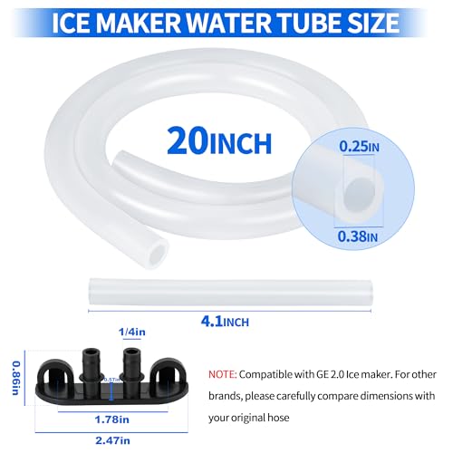Ice Maker Drain Tube Fit for GE 2.0, Water Line Re