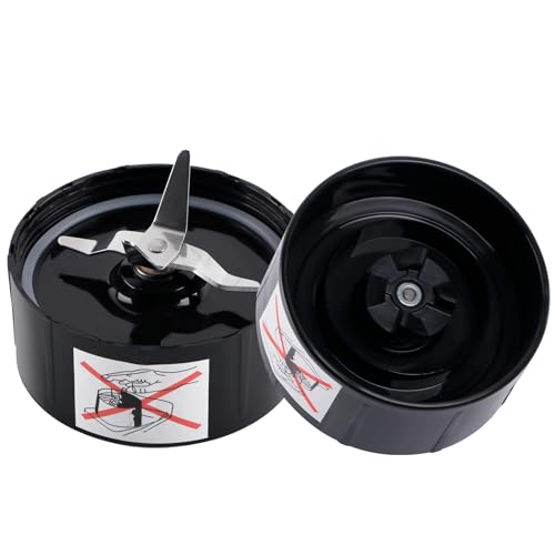 Equust 2-pack Cross Blade Blender Replacement Parts Work with Magic Bullet 250w Blenders Model MB1001 Series, Black