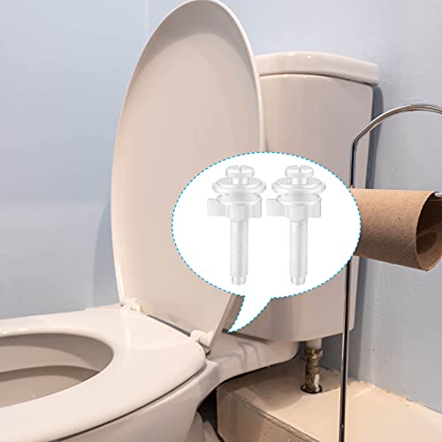 Jetec 2 Pack Toilet Seat Screws Kit, Plastic Bolts Nuts & Washers