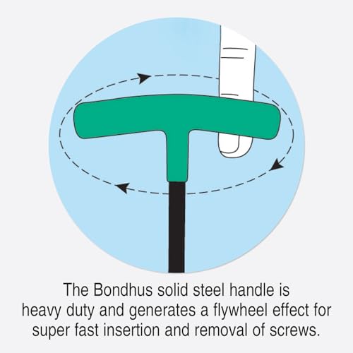 Bondhus 33034 Set of 8 Star T-handles, Graduated Lengths, sizes T9-T40