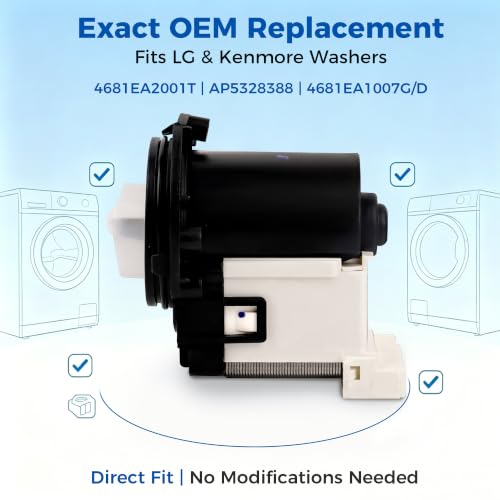 OEM 4681EA2001T Washer Drain Pump for LG