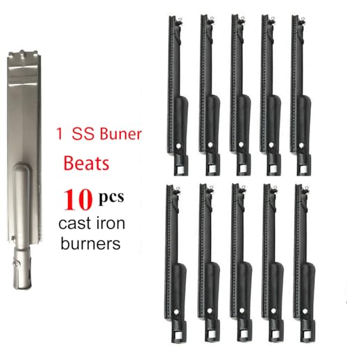 3 Pack Upgraded 15 13/16 Inch Cast Stainless Steel Burner Gas Grill Replacement Parts for Jennair 720-0061, 720-0062, 720-0063, 720-0100, Nexgrill 720-0671, 720-0165, Charbroil Cal Flame Beefeater