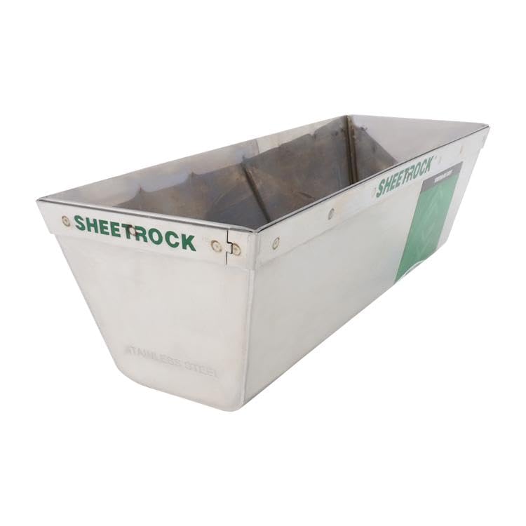 USG Sheetrock Tools 12" Matrix Stainless Steel Drywall Mud Pan with Reinforced Band, Rust-Resistant Joint Compound Pan for Drywall Taping, Texturing and Finishing