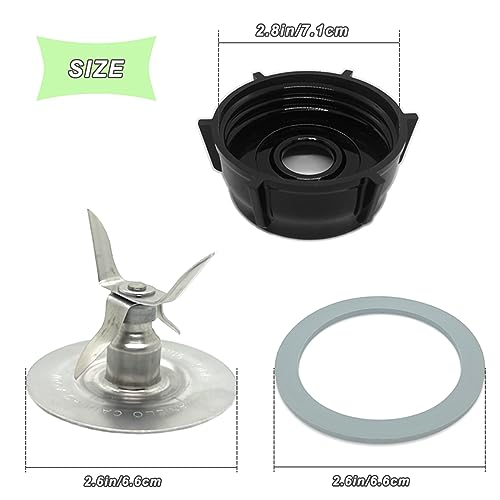 for Oster Blender Replacement Parts Kit - Ice Crusher Blade with Jar Base Cap, Coupling Stud Slinger Pin & 4 Rubber O Ring Sealing Gaskets