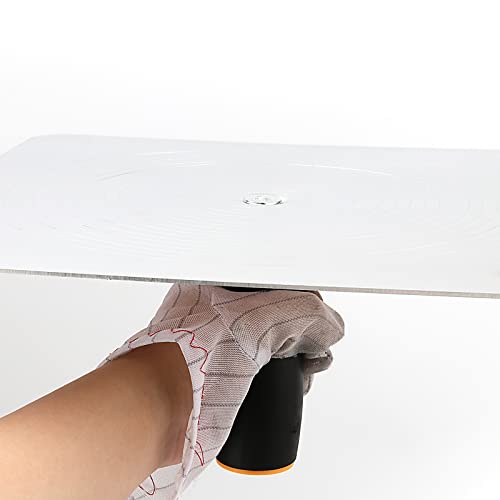SEUNMUK 2 PCS 12 x 12 Inches Drywall Hawk, Aluminium Plastering Hawk, Mortar Board Holder with Soft Grip Handle, Masonry Hawk for Cement, Mortar, Drywall