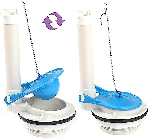 3 Inch Toilet Flapper Replacement Compatible with Gerber 99-788, Easy to Install with 2 Toilet Handle & Stainless Chain, Long Lasting Rubber Toliet Flapper, Blue(4PCS)