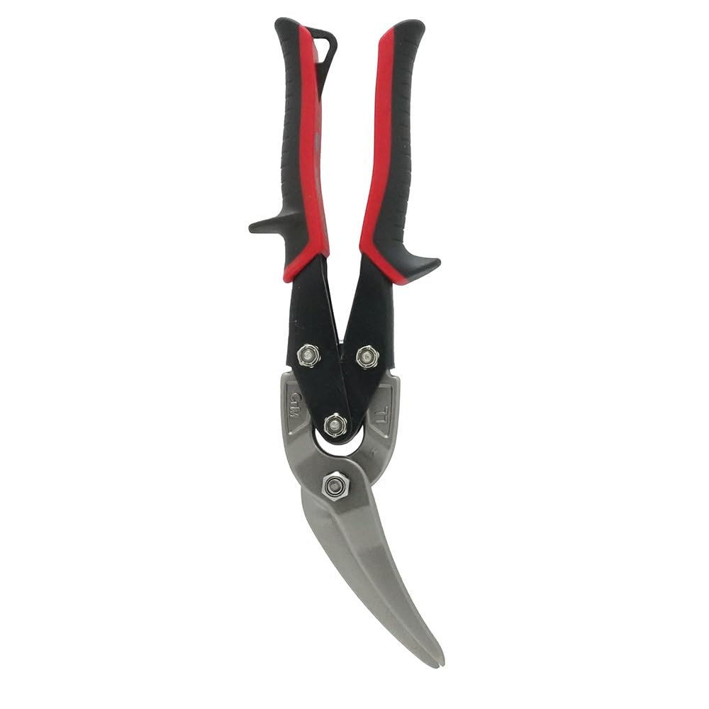 Malco AV63 Long-Cut Offset Aviation Snips, Left & Straight Cutting, 2-1/4" Extra-Long Blade, POWER-FIT Performance Grips, Forged Steel Jaws