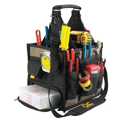 CLC Custom LeatherCraft 1528 Large Electrical and Maintenance Tool Carrier, Black
