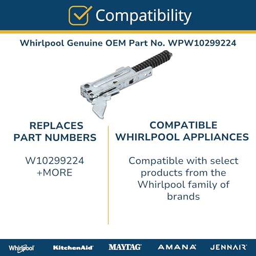 Whirlpool WPW10299224 Genuine OEM Electric Range Oven Door Hinge Replacement Part - Replaces W10299224