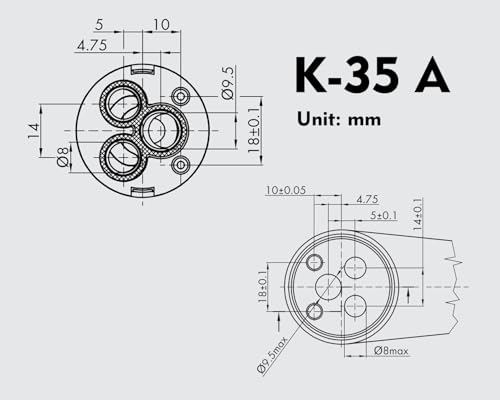 K35A Faucet Cartridge of Kerox, Replacement Cartridge Compatible with La Torre, Gerber, Danze & Moen, Single Lever Shower Tub Repair, KN35A 35mm 1 3/8" Mixer Tap Cartridge Replacement (1 Pack)