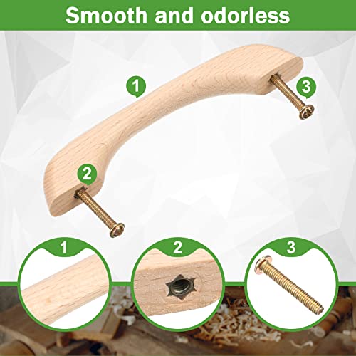 Chunful 30 Pcs Wood Drawer Pulls,Cabinet Pulls Handles, Wood Color