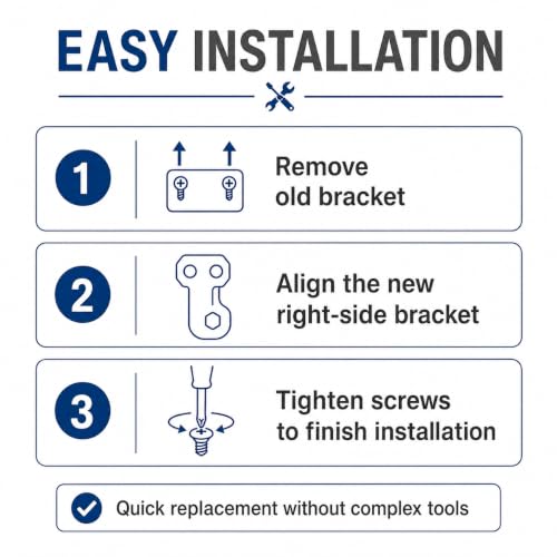 Aluminum Toilet Seat Hinges Replacement for Bemis Nextstep 2 Toilet Seat, Slow Close Hinge Bracket Silver（Left Side）
