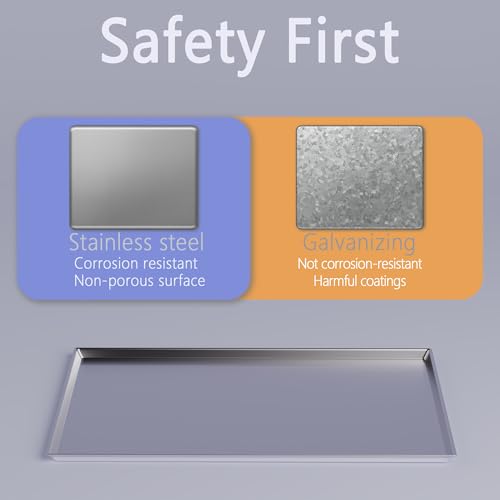 Metal Dog Crate Tray Replacement Pan - Stainless Steel, Chew-Proof & Safe