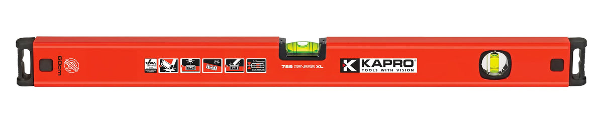 Kapro - 781 Genesis Box Level - Features Horizontal Vial and Dual-View Plumb Site - VPA Certified - Aluminum - 24 Inch