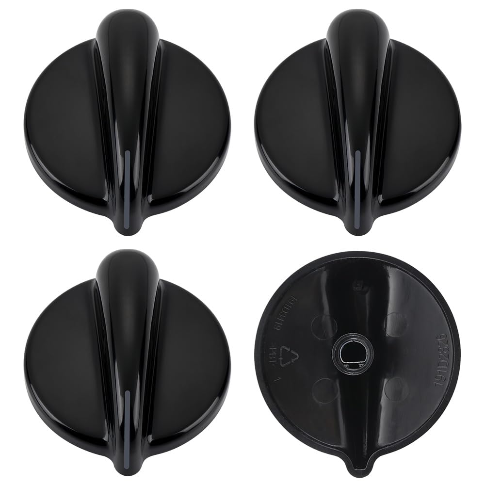 4Pcs WB03T10236 Burner Control Knob, Gas Cooktop Knobs Black for GE Range/Cooktop/Stove, Not Universal