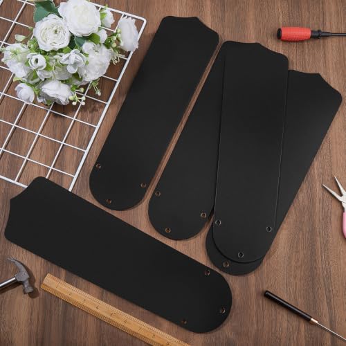 DELORIGIN 10pcs 16 1/2" Black Ceiling Fan Replacement Blades for 42" Fans Universal Wood Replacement Fan Blades for Indoor Outdoor Bedroom Broken old Fan Blade Replacing