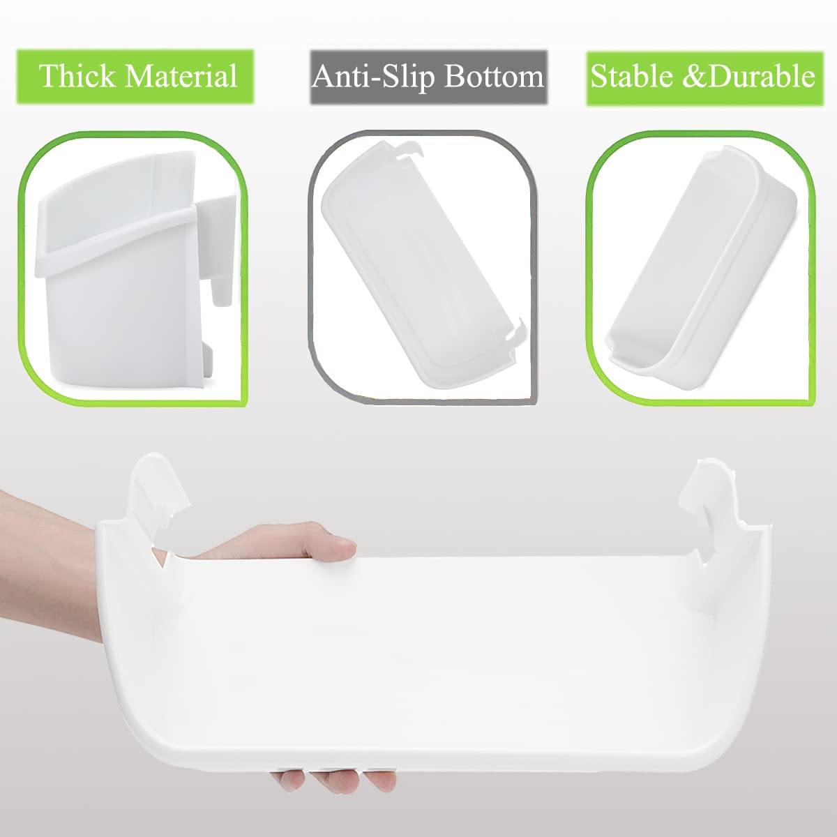 NFURUI 240323001 Refrigerator Door Shelf Bin Replacement, Compatible with Frigidaire FFHS2622MSJ FRS6LR5EB2 FGHS2644KF2 FRS6R4EW2 FFSS2614QS6A FRS6HR45KS0 FFHS2622MSYA Bottom Door Shelves, 2 Pack