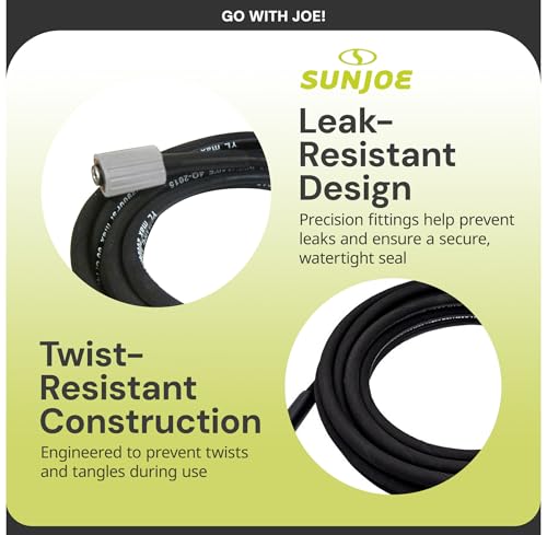 Sun Joe SPX3000-33 Replacement Pressure Washer Hose for SPX3000 Series, SPX3200, SPX3500, SPX4000 Series, SPX4004-MAX, SPX4500, and SPX4600 Series, Manufacturer Original