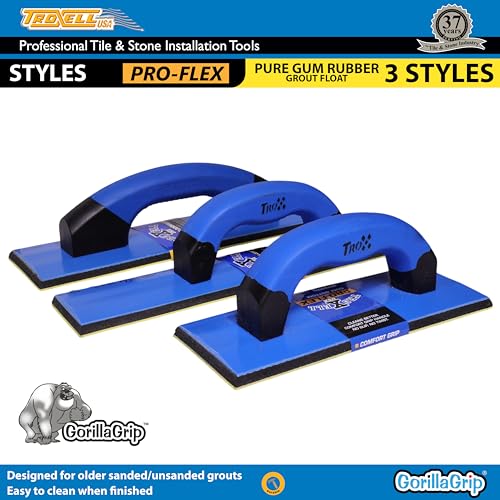 Troxell USA - 4" x 9" Gum Rubber Grout Float with SoftGrip Handle