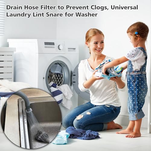 100 Pack Washing Machine Hose Lint Traps with Cabl