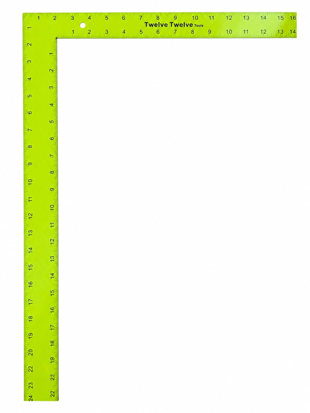 24x16Carpenter Square – High Visibility Framing Square, Durable 3/32” Steel, Easy-to-Read Markings – Twelve Twelve Tools.