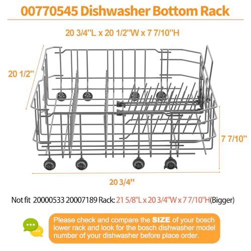 Upgraded 00770545 20007749 Dishwasher Lower Rack R