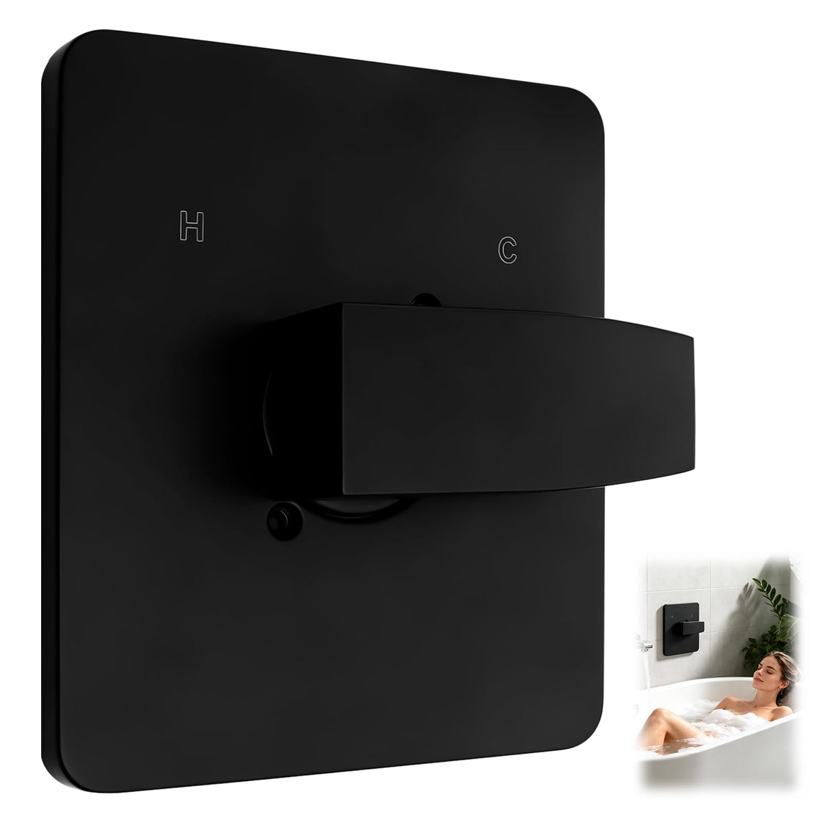 Replacement for Delta 13/14 Series Shower Valve Trim Kit, Matte Black Shower Valve Handle for Delta R10000 Valve (Valve Not Included)