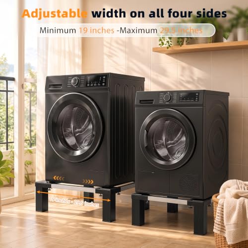 Adjustable Washer Dryer Pedestal, 12” Heavy Duty S