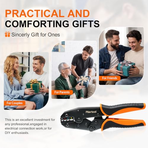 Pliertool Crimping Tool Set 6Pcs, Ratcheting Wire Crimper