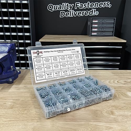 Phillips Pan Head Machine Screws Bolts Nuts Washers Assortment Kit - 1921 Pcs!