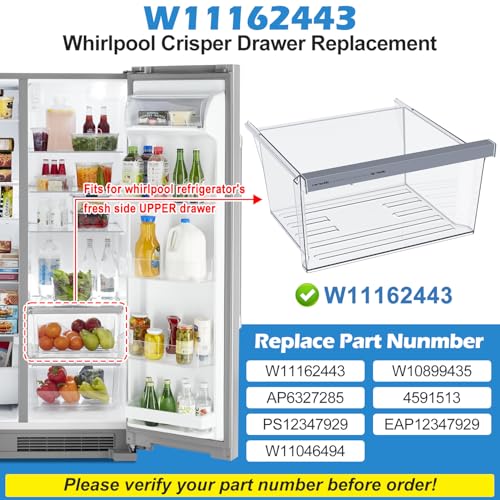UPGRADED W11162443 Refrigerator Crisper Drawer For