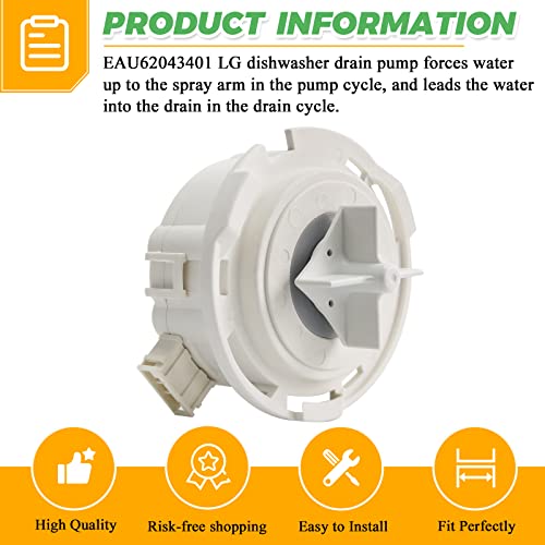 EAU60710801 EAU62043401 Dishwasher Drain Pump Moto