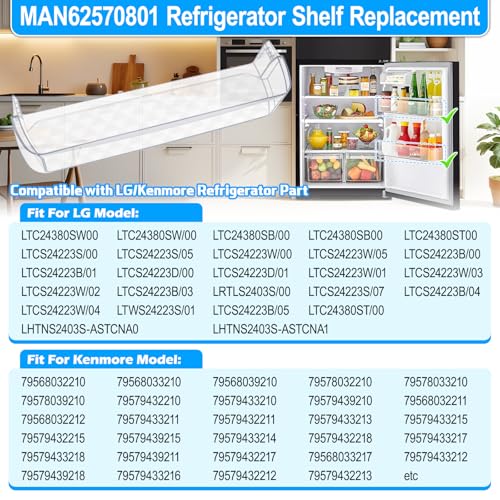 [2 PACK]UPGRADED MAN62570801 Refrigerator Door Bin