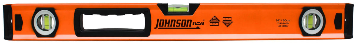 Johnson Level & Tool 1741-2400 Aluminum Box Level, 24", Orange, 1 Level