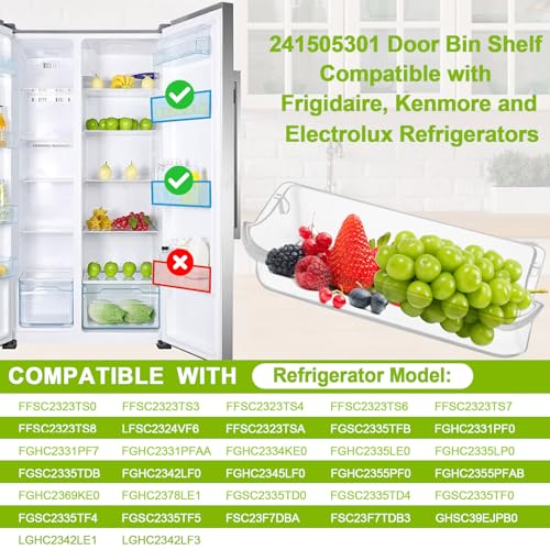 UPGRADED 241505301 Refrigerator Door Shelf Bin Com